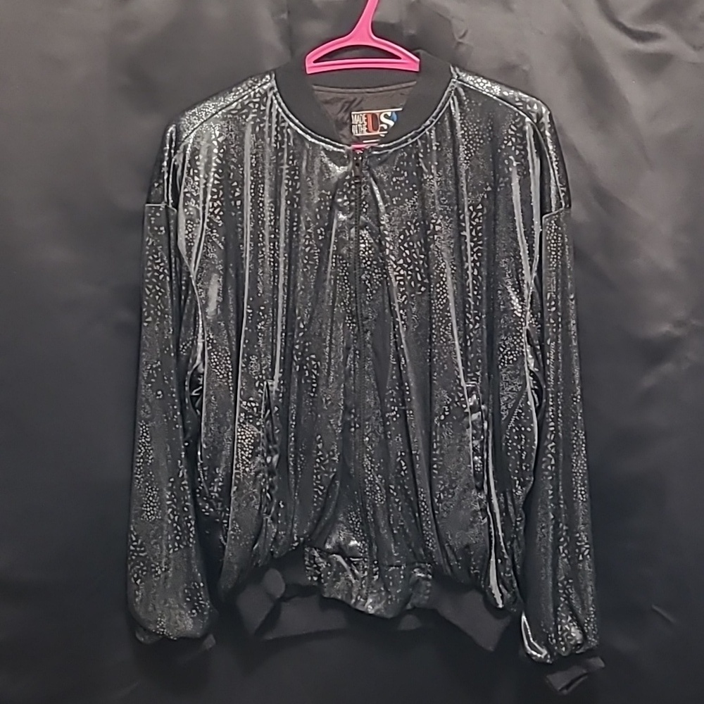Bomber Jacket Black Vintage 80s-90s Unisex One-size Y2k